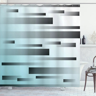 Geometric Shower Curtain with Hooks Included