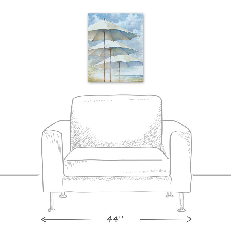 Parasols de plage sur toile, H 20 po x l 16 po x P 1,25 po, Toile tendue