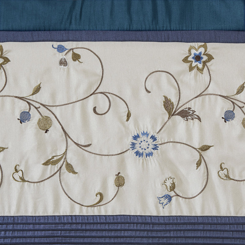 Vanarsdale Room Darkening Curtain Single Panel, Blue, 50.08" W x 95.11" L