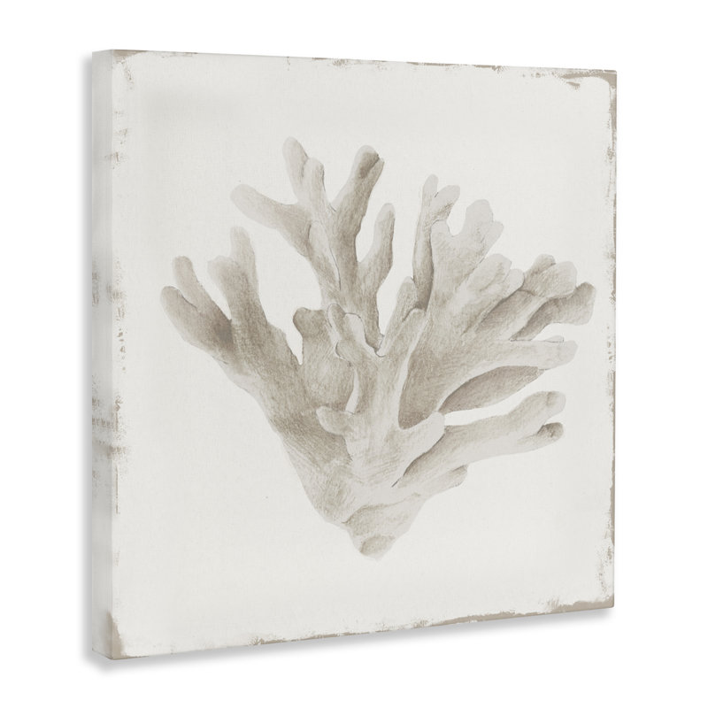 Toile Sandy Coral Drift, design par Lily K., H 17 po x l 17 po