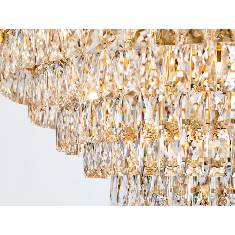 Light Dimmable Unique/Statement Empire Crystal Chandelier, 90.6" H x 47.2" W x 47.2" D