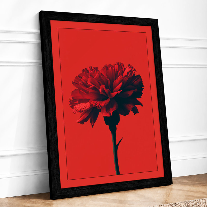 Crimson Bloom Modern - Framed Print, A2 - 59.4 x 42.0 cm, Black