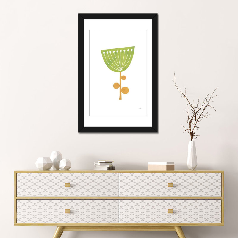 «Modern Flowers III», impression sur toile, H 24 po x l 16 po x P 1 po, Papier d'art encadré noir, Blanc