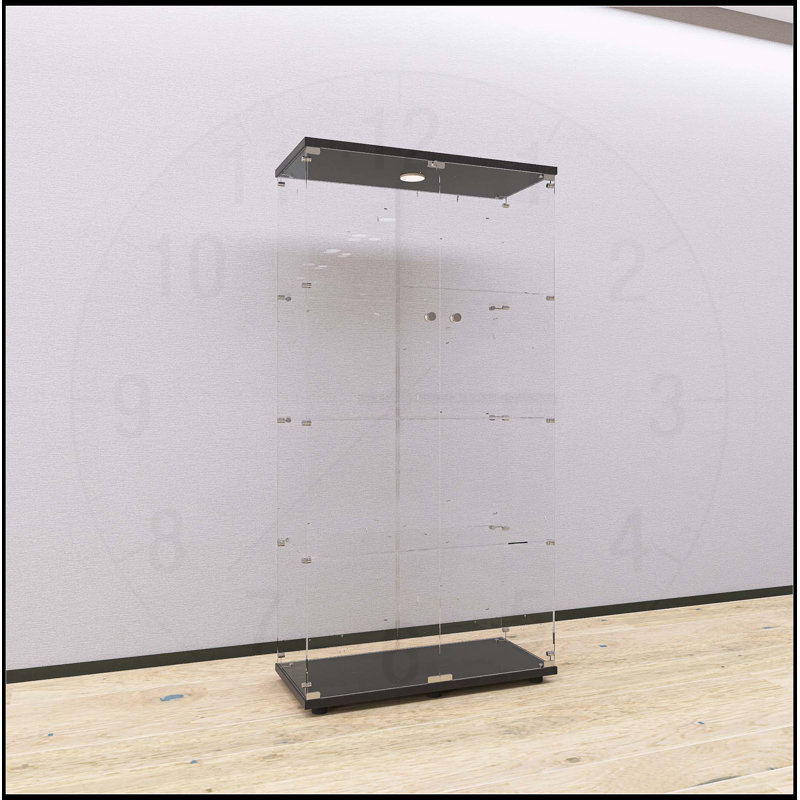 Versatile Locked Glass Display Cabinet for Various Rooms, Stylish and Functional, Black