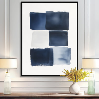 Navy Blue Canvas, Indigo Abstract Wall Art, Vutech