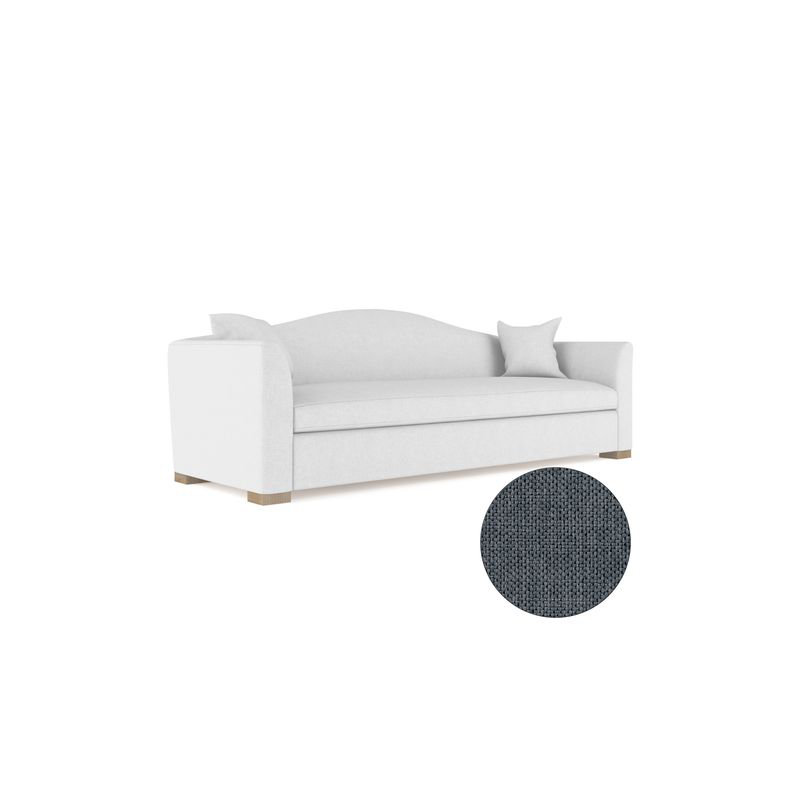 Horatio Camelback Taper Curved-Arm Sofa, Box Weave Linen Pumice, 33" H x 96" W x 36" D, Weathered