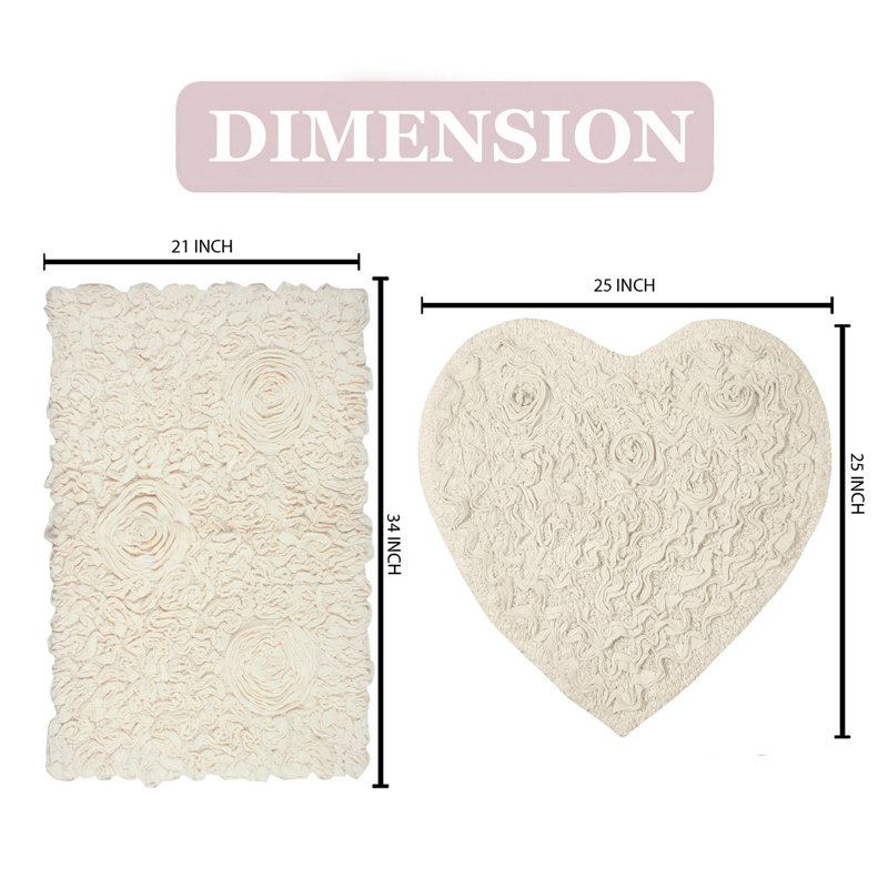 Ensemble de tapis pour salle de bain 2 pièces Freida, Naturel