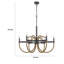 Lustre candélabre 6 lumières avec corde en toile de jute, métal noir, 31 po-125317845-125317842-125317841