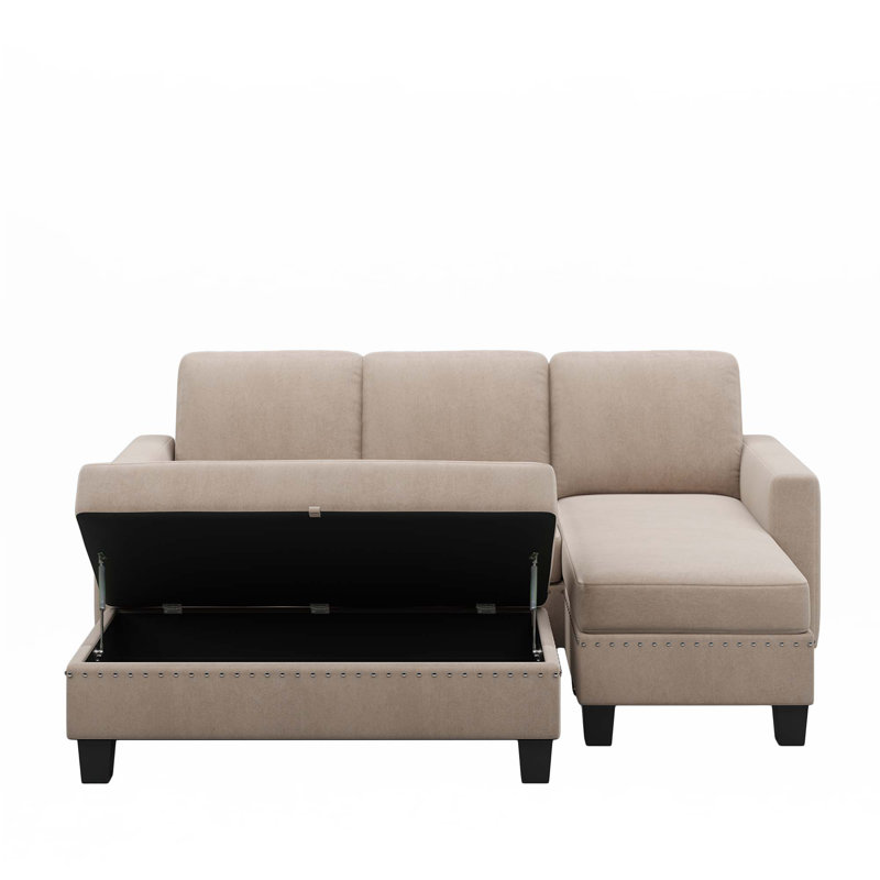 Canapé modulaire réversible de 81 po avec méridienne en L