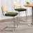 Crumley Upholstered 25.6" Velvet Counter Stool with Rattan Cane Back and Metal Frame-584333008