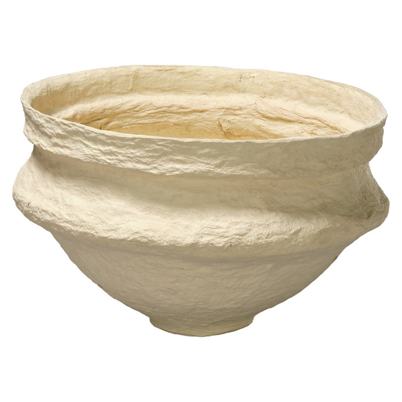 Cream Cotton Mache Decorative Bowl