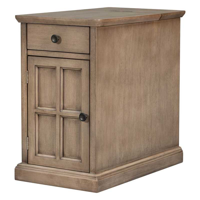 Table basse en bois massif avec rangement, Brun antique