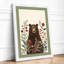 Bear Among Wildflowers Boho - Framed Print-1935449297-1935449308