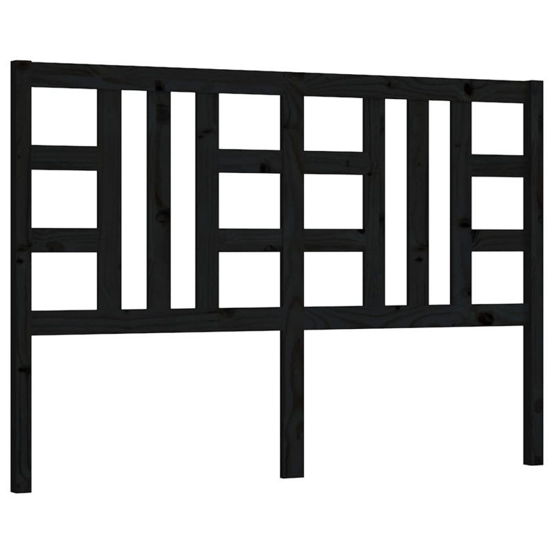 Neiges Solid Wood Slat Headboard, Double (4'6), Black