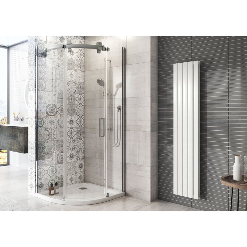 Peter Vertical Flat Double Panel Radiator, White, 1600mm H x 340mm W