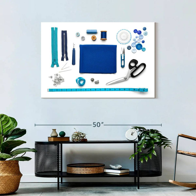 Senne Blue Sewing Kit, 30" H x 45" W