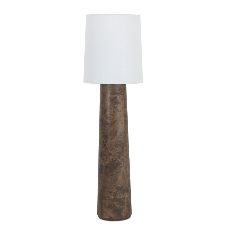 Daxton Floor Lamp, Dark Brown Mappa Burl