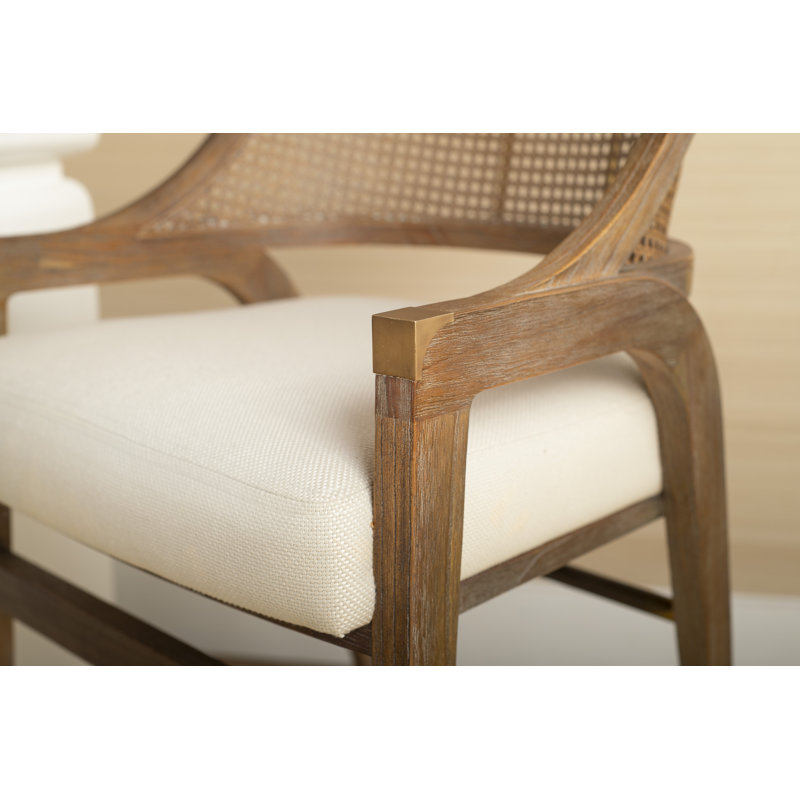 Edward Upholstered Stool with Solid Wood Frame, Brown