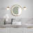 Effect LED-Illuminated Round Mirror Brushed Gold Frame With Frosted Strip-77066206