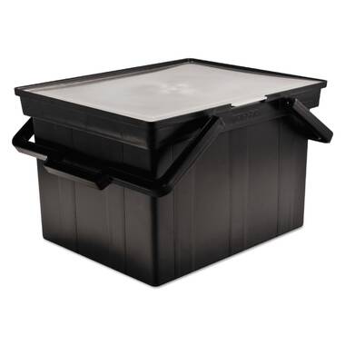 Bankers Box Heavy-Duty Portable Plastic File/Storage Box, With