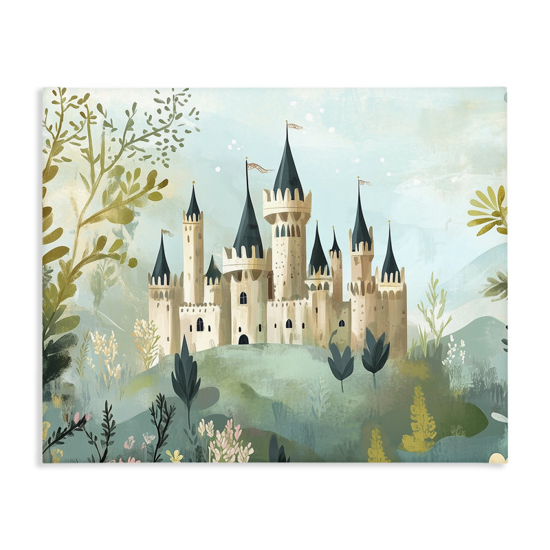 Toile princesse vue du château, conception par Christine Simpson Art, H 24 po x l 30 po