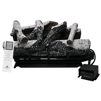 Americangaslogs 18-24 Inch Ventless Fireplace Logs Set with Remote Control, Only Used for Liquid Propane,Heats up to 43000BTU (Liquid Propane Fireplace Birch, 24Inch)