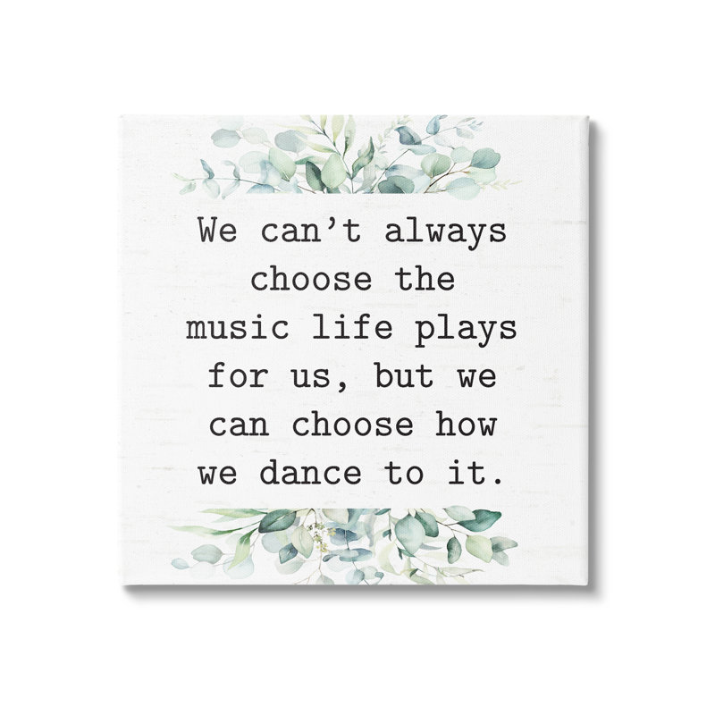 «Music Life Mixed Botanicals Arrangement» par Lettered and Lined - Art textuel sur toile sans cadre