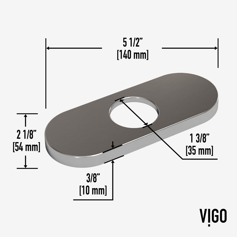 Plaque de recouvrement pour lavabo pour salle de bain 5,5 po pour 1 ou 3 trous en nickel brossé, Nickel brossé