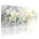 Ensemble de 3 tableaux muraux aquarelle représentant des orchidées blanches, parfaits pour le salon, la chambre ou la décoration intérieure.