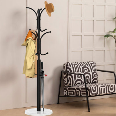 2-In-1 Coat Rack,Combination Of Umbrella Standand Coat Rack, Convenientand Space-Saving