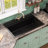 DeerValley 33" L Matte Black Quartz Composite Drop-In Workstation Kitchen Sink Single Bowl with Accessories