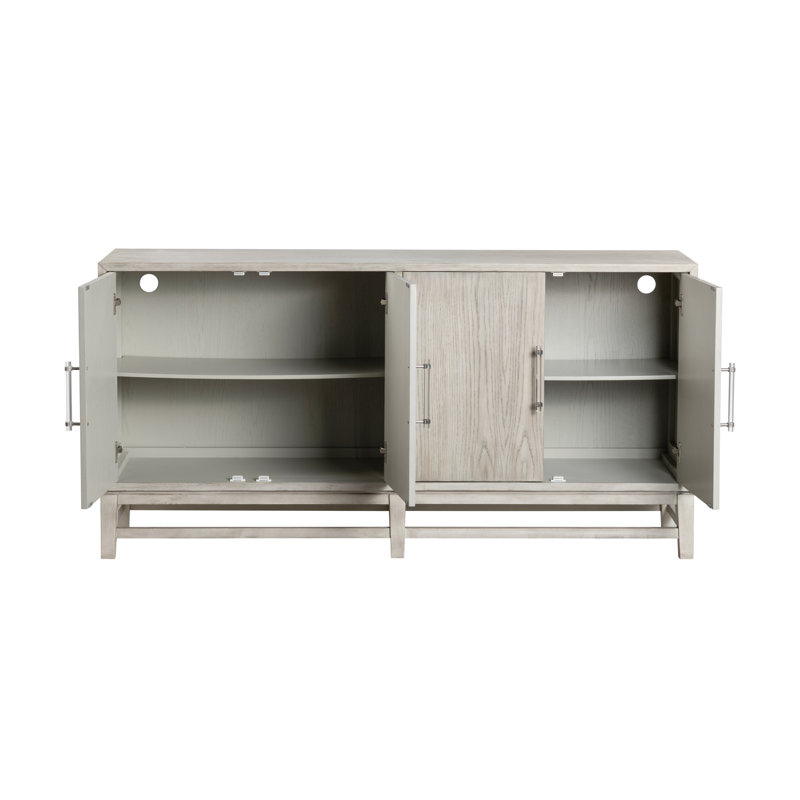 Crédence média en bois massif 68 po 4 portes 68 po
