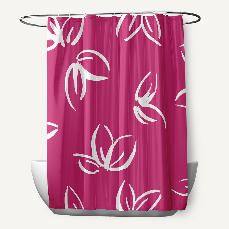 Miki Floral Shower Curtain, Red