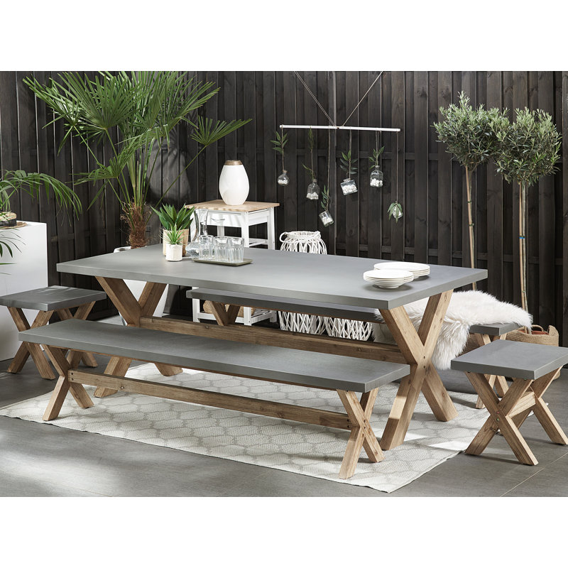 Valladares Solid Wood Acacia Outdoor Bench