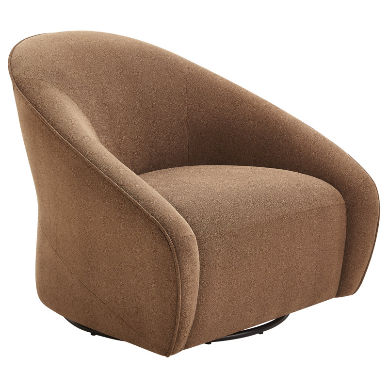 Miley Oversized Swivel Barrel Chair, Elite Camel Linen