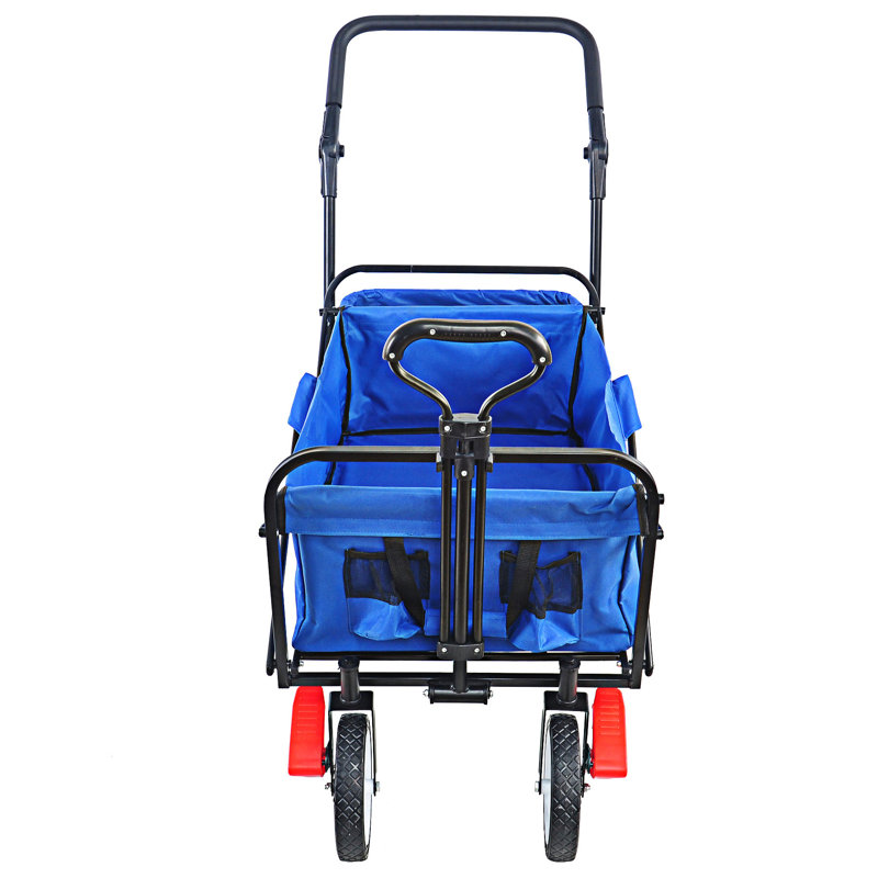 Outdoor Utility Wagon Folding Garden Cart, Blue