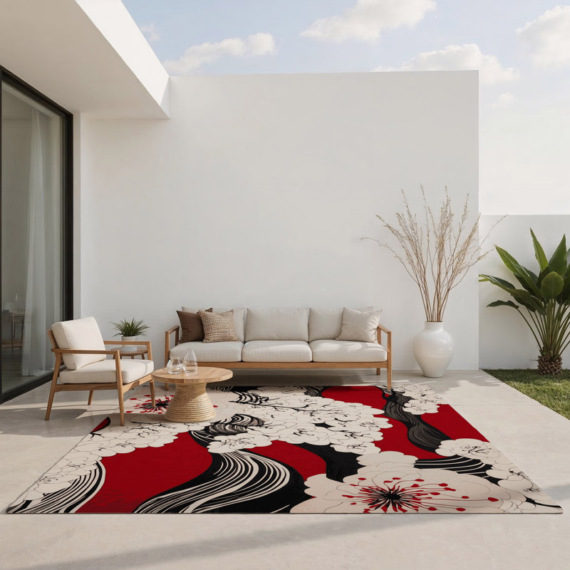 Tapis intérieur et extérieur Golden Sakura, Rectangulaire 2 pi x 3 pi