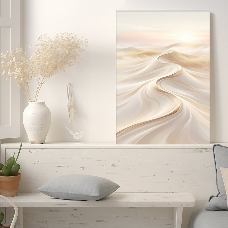Toile abstraite avec dunes de sable, 36"H x 24"W