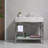 30" Natural Carrara Marble Console Bathroom Vanity with Sink, Silver Stainless Steel Frame and Glass Shelf-1208127021-1232766892