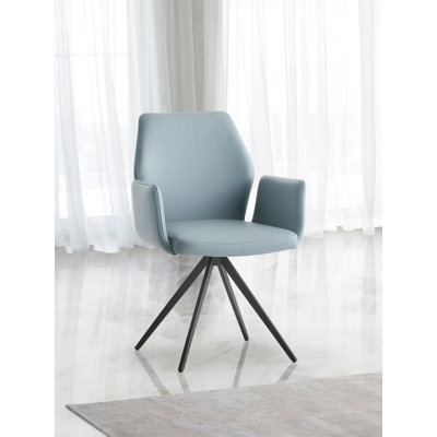 Chaise avec accoudoirs à finition bleue pâle et noire avec pivot SEGISMunda