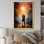 «Lorielle Romantic Couple Landscape Embraces The Sunset I», reproduction sur toile