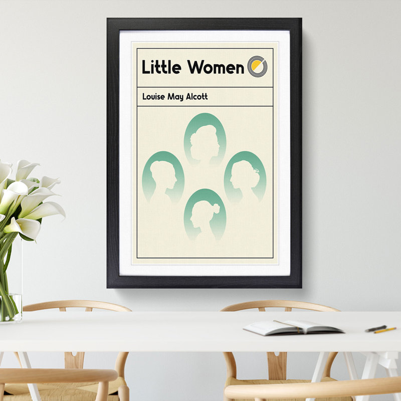 Book Cover Little Women Louise May Alcott - Picture Frame Graphic Art, 36cm H x 27cm W x 2cm D, Black