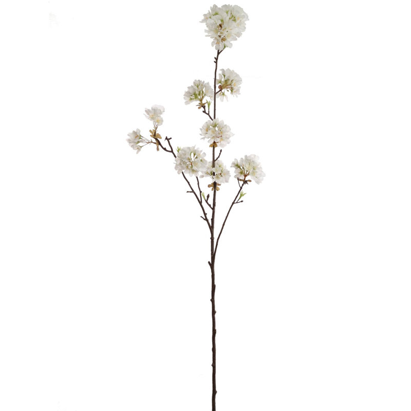 43'' Faux Cherry Blossom Branch, White