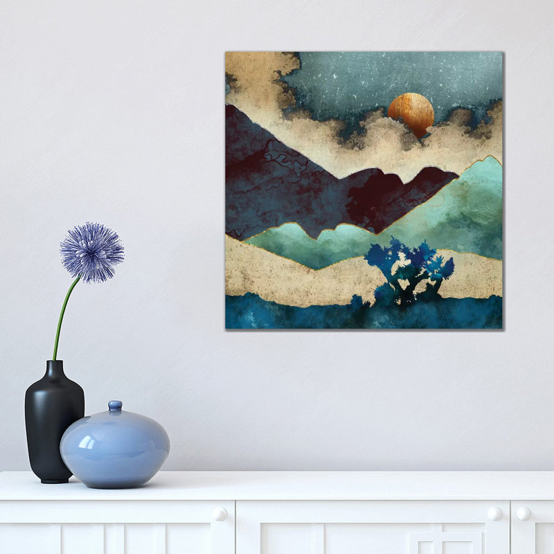 Space Space Designs, H 18 po x l 18 po x P 1,5 po, Toile avec cadre noir, Pas de tapis