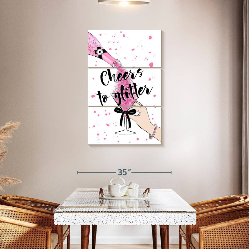 Yarlin Glitter Cheers, 45" H x 28" W
