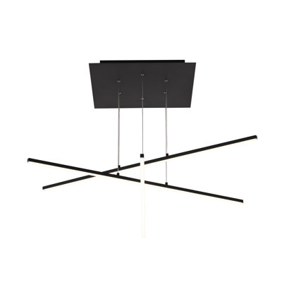 Gabrylle 3-Light Matte Black LED Chandelier With Hanging Stick Pendants -  Orren Ellis, 9626C2CF2352490BBDB1DAA248844ADE