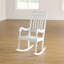Chaise berçante d'extérieur compacte classique blanche en bois massif résistant aux intempéries-2127049163