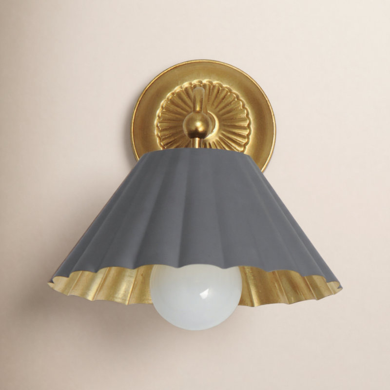 Applique murale Primrose, Gris foncé / feuille d'or