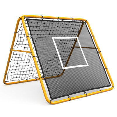 4 ft Adjustable Soccer Rebounder Net, Portable Dual-Sided Training Rebounder for Soccer Baseball & Softball, Foldable Steel Frame with PE Mesh for Backyard Practise