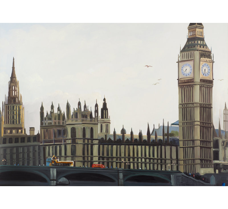 Big Ben Clock Elizabeth Tower Beige Canvas Home Decor Art